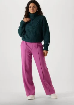 groene colourful rebel trui yfke knitwear zip pullover