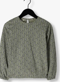 groene daily7 tops & t-shirts t-shirt longsleeve flower rib