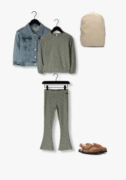 groene daily7 tops & t-shirts t-shirt longsleeve flower rib