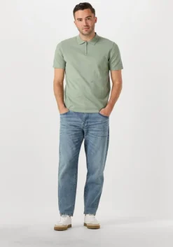 groene dstrezzed polo dorian zip polo