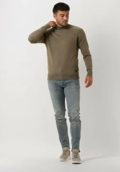 groene dstrezzed trui mock neck soft cotton melange