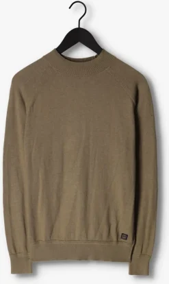 groene dstrezzed trui mock neck soft cotton melange