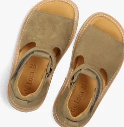 groene du loua platte sandalen du lovie