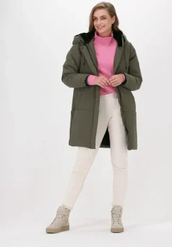 groene elvine gewatteerde jas tiril