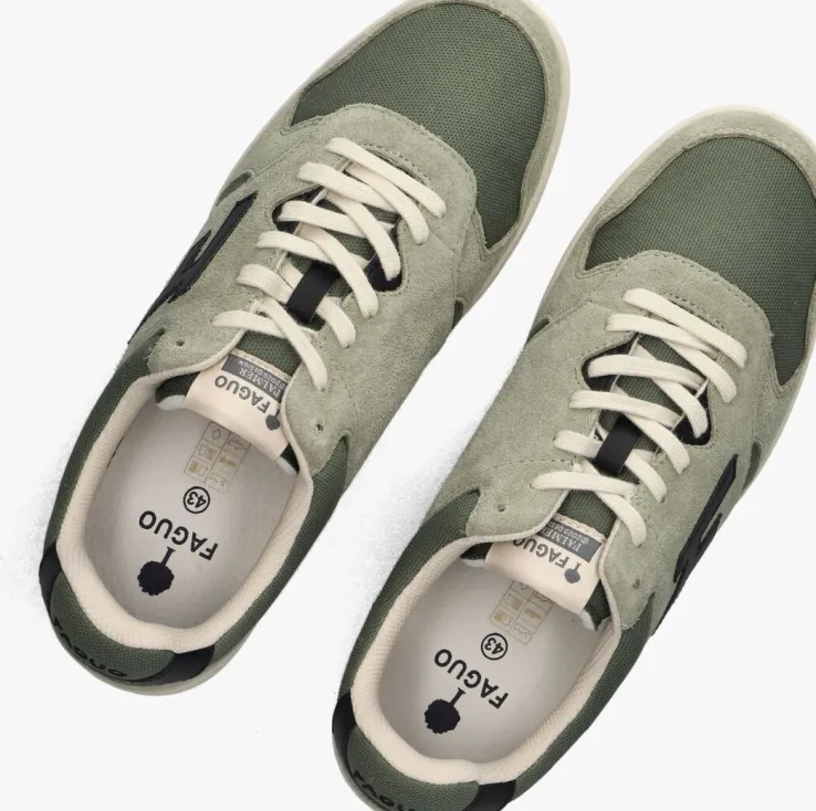 groene faguo lage sneakers palmer leather