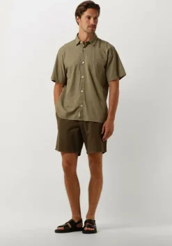 groene forét casual overhemd serene linen ss shirt