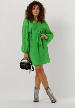 groene freebird mini jurk wv-leaf-jacquard-ra-23-3