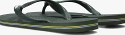 groene havaianas teenslippers brasil logo