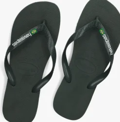 groene havaianas teenslippers brasil logo