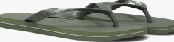 groene havaianas teenslippers brasil logo