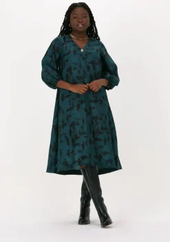 groene just female midi jurk fallow dress