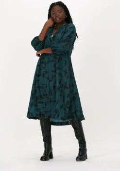 groene just female midi jurk fallow dress