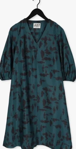 groene just female midi jurk fallow dress