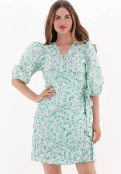 groene just female mini jurk garden wrap dress