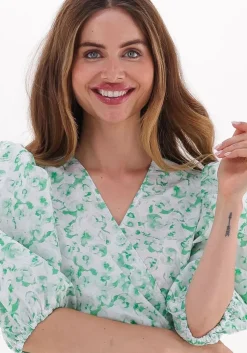 groene just female mini jurk garden wrap dress