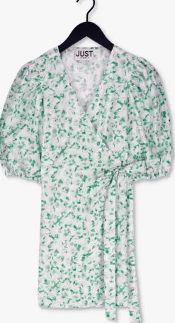 groene just female mini jurk garden wrap dress
