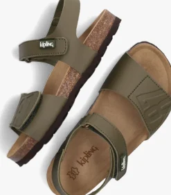 groene kipling platte sandalen guy