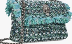 groene kurt geiger london schoudertas tweed mini kensington