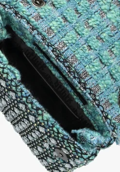 groene kurt geiger london schoudertas tweed mini kensington