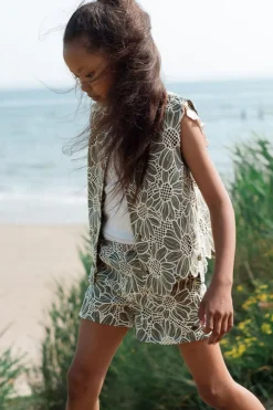 groene like flo korte broek florien higt waist short