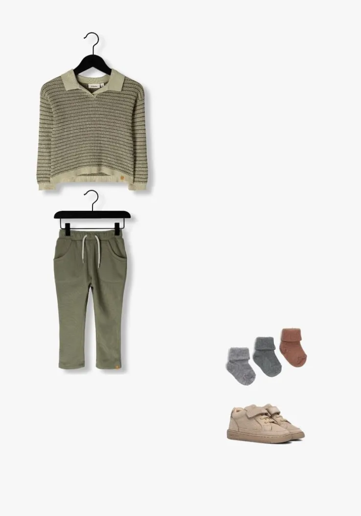 groene lil' atelier trui nmmbarker ls knit polo lil