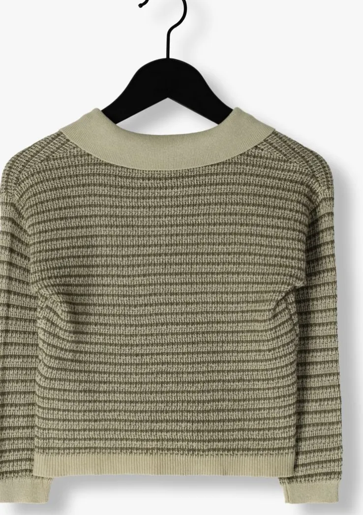 groene lil' atelier trui nmmbarker ls knit polo lil