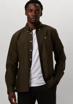 groene lyle & scott casual overhemd plain oxford shirt