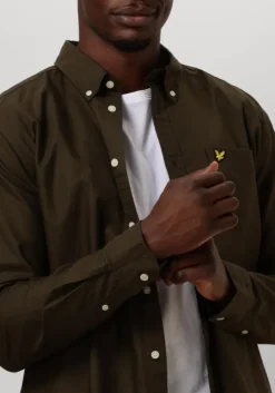 groene lyle & scott casual overhemd plain oxford shirt