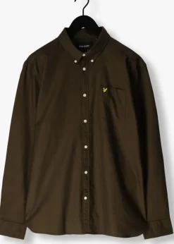 groene lyle & scott casual overhemd plain oxford shirt