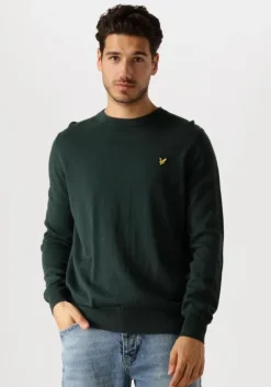 groene lyle & scott trui cotton merino crew neck jumper