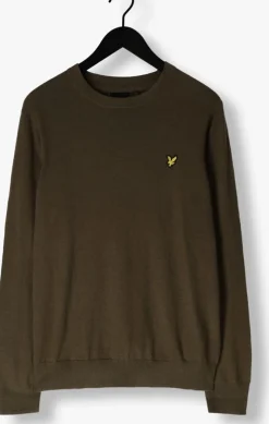 groene lyle & scott trui cotton merino crew neck jumper
