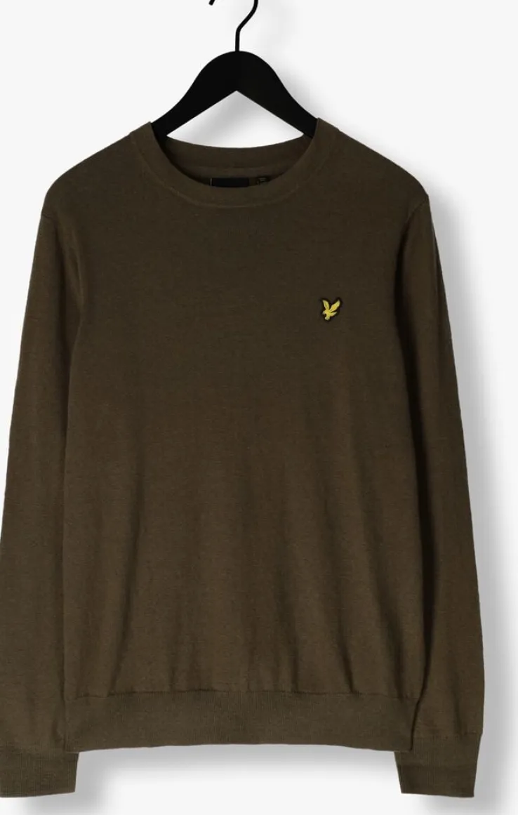 groene lyle & scott trui cotton merino crew neck jumper
