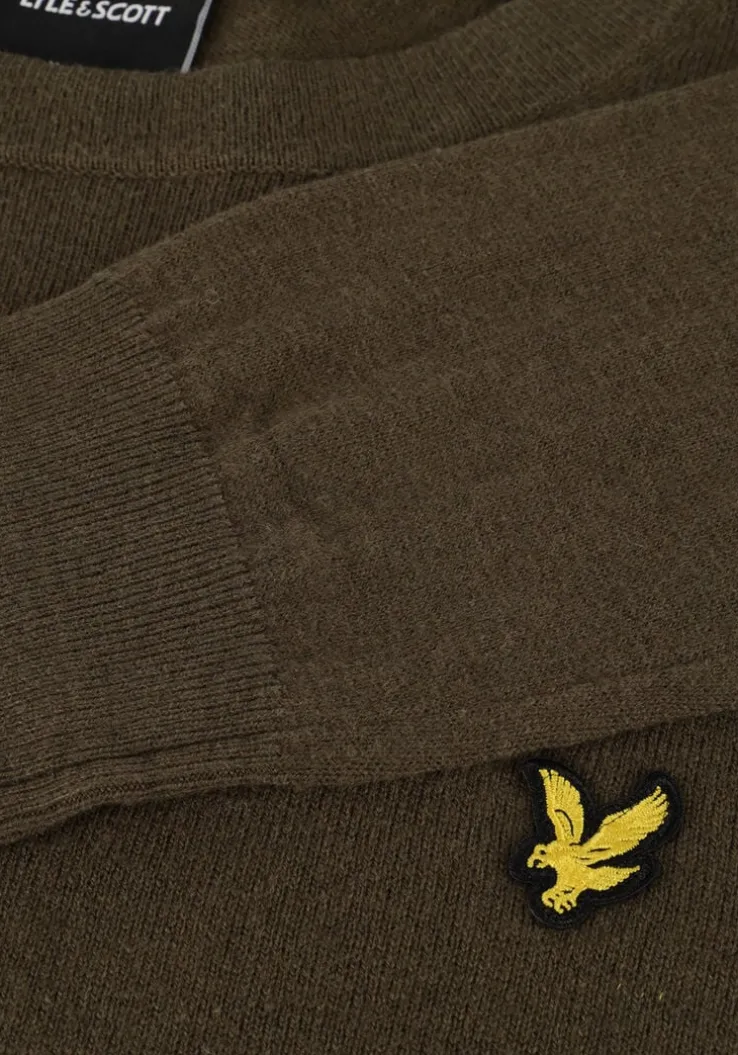 groene lyle & scott trui cotton merino crew neck jumper