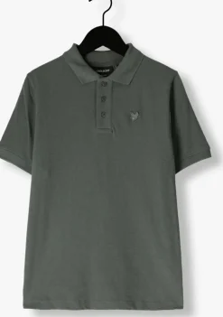 groene lyle & scott t-shirt linen polo shirt
