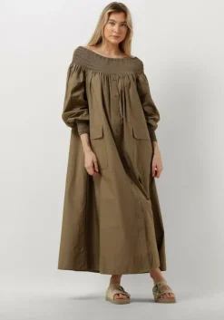 groene mes demoiselles maxi jurk parimar