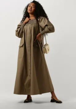 groene mes demoiselles maxi jurk parimar