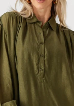 groene mes demoiselles maxi jurk felicia