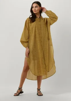 groene mes demoiselles midi jurk shirt diane