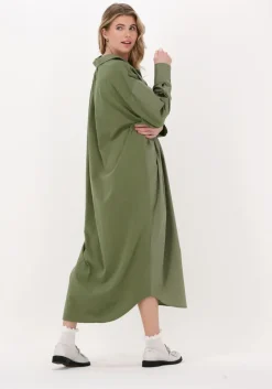 groene mes demoiselles midi jurk meksen