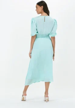 groene na-kd midi jurk balloon sleeve structured midi dress