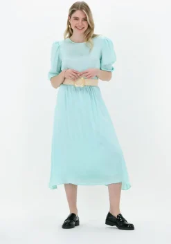 groene na-kd midi jurk balloon sleeve structured midi dress