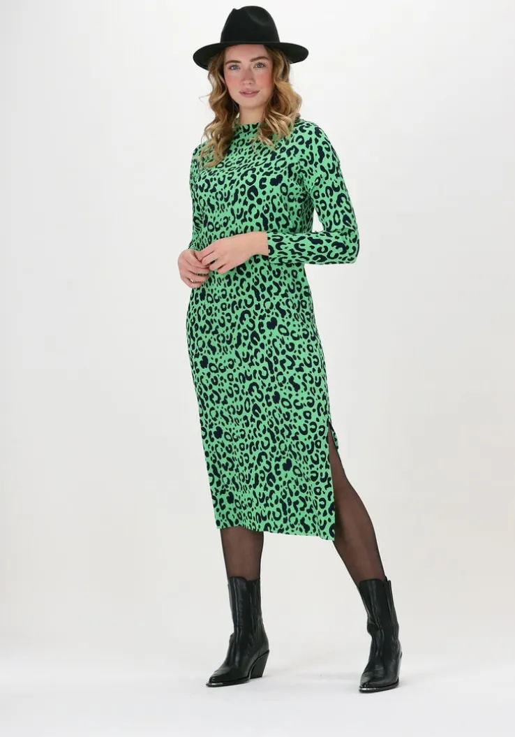 groene neo noir midi jurk vogue simple leo dress