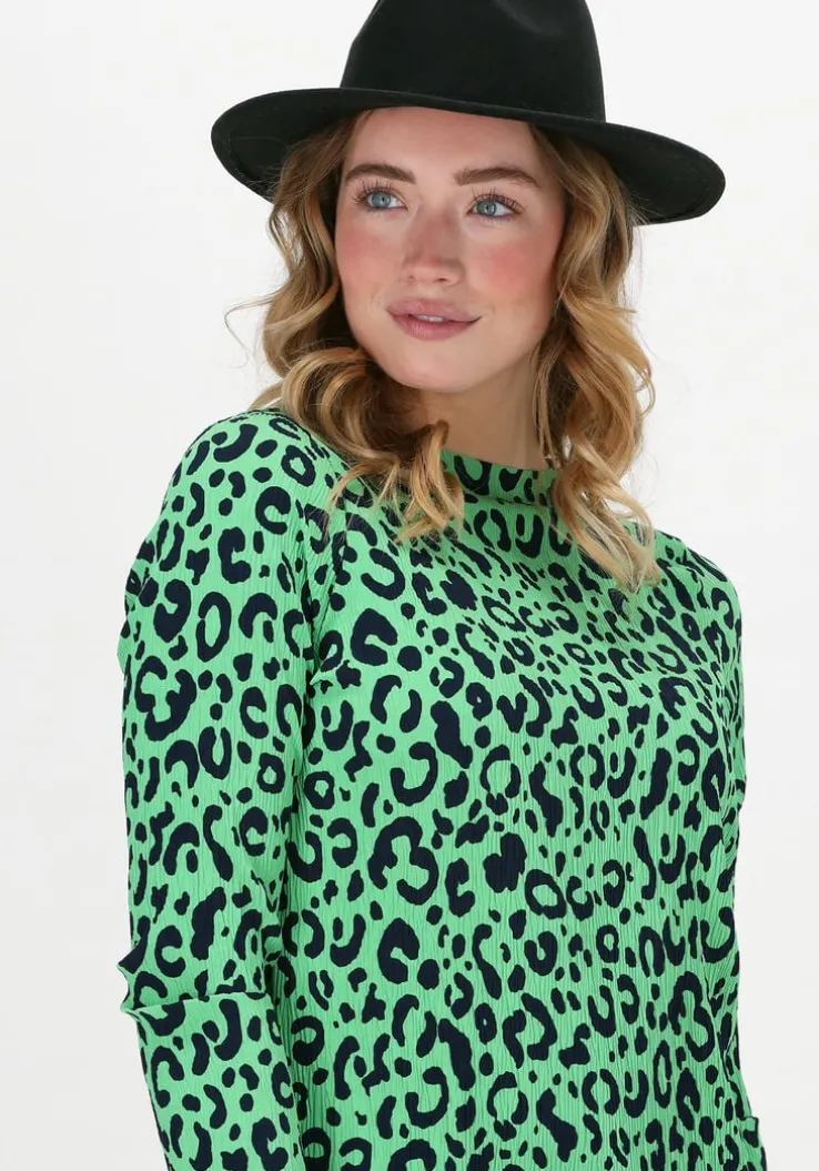 groene neo noir midi jurk vogue simple leo dress