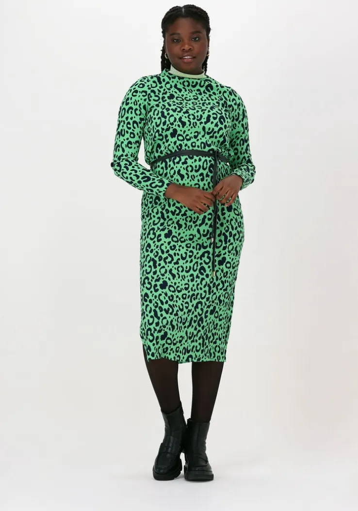 groene neo noir midi jurk vogue simple leo dress