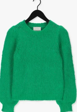 groene neo noir trui martina fluffy knit blouse