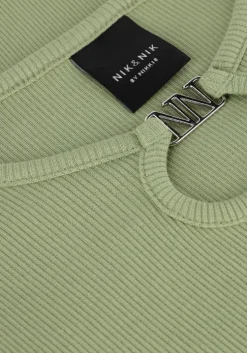 groene nik & nik midi jurk presley rib dress