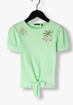 groene nono t-shirt komy rib jersey tshirt with knot