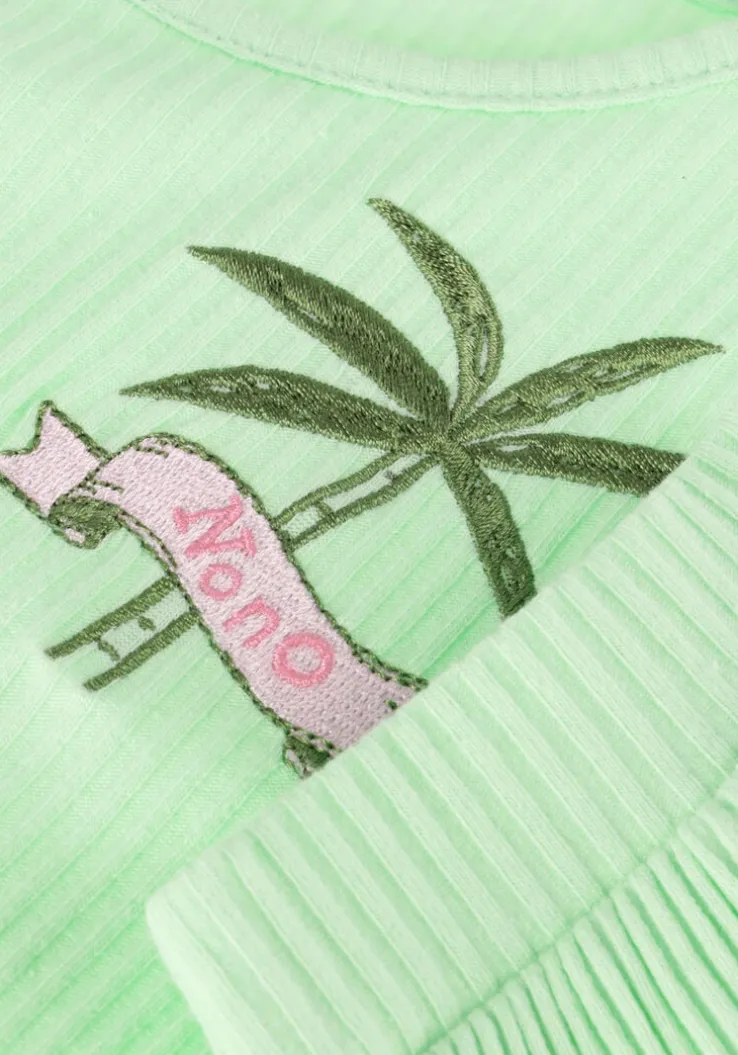 groene nono t-shirt komy rib jersey tshirt with knot