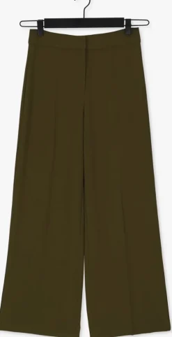 groene notes du nord wijde broek oliana pants dark olive