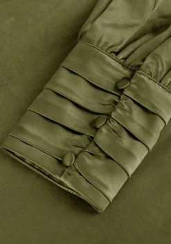 groene notre-v midi jurk nv-dorissa satin dress